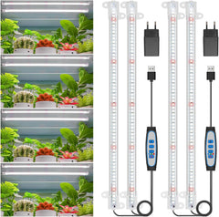 Lampă LED Wiaxulay cu spectru complet pentru plante, 6000K, lumini de creștere cu spectru complet pentru plante de interior cu temporizator de 6/12/16 ore, 5 niveluri reglabile pentru suculente hidroponice, raft pentru plante, 2 bucăți