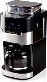 Espressor DOMO DO721K „Grind and Brew” - Funcție Boab-to-Cup - Afișaj LCD - Pentru cafea măcinată sau boabe întregi - 1,5 L
