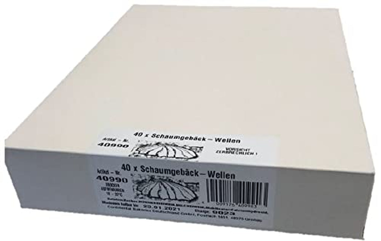 Bezele de calitate, bezele ondulate fine cu aromă de vanilie, bezele albe, 40 de bucăți, 1 bucată (pachet de 40)