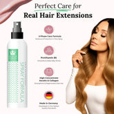 Spray cu 2 faze pentru îngrijirea extensiilor de păr uman | keratină, colagen și B5 extrem de concentrate | protecție și strălucire pentru extensiile de bandă din păr uman | ideal pentru extensii de păr uman și împletituri din păr uman | 2-pack Produse pentru descurcarea părului Naty Shop