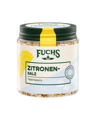 Fuchs Gewürze - Zitronensalz | Toppingsalz mit Pyramidenflocken & Zitrone | Crunchy Verfeinerung für Fisch und Gemüse | Zitronensalz in Premium-Qualität | 60 g im wiederverschließbaren Gewürzglas