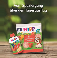 HiPP Bio Quetschie Mirabelle in Apfel-Pfirsich - Ellis Einhorn (8 x 100g), ab 1 Jahr, 100% Fruchtpüree, ohne Zuckerzusatz, vegan, in bester Bio-Qualität
