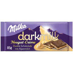 Milka Black Milk – Ciocolată alpină neagră cu lapte și umplutură cremoasă de nuga – 85g