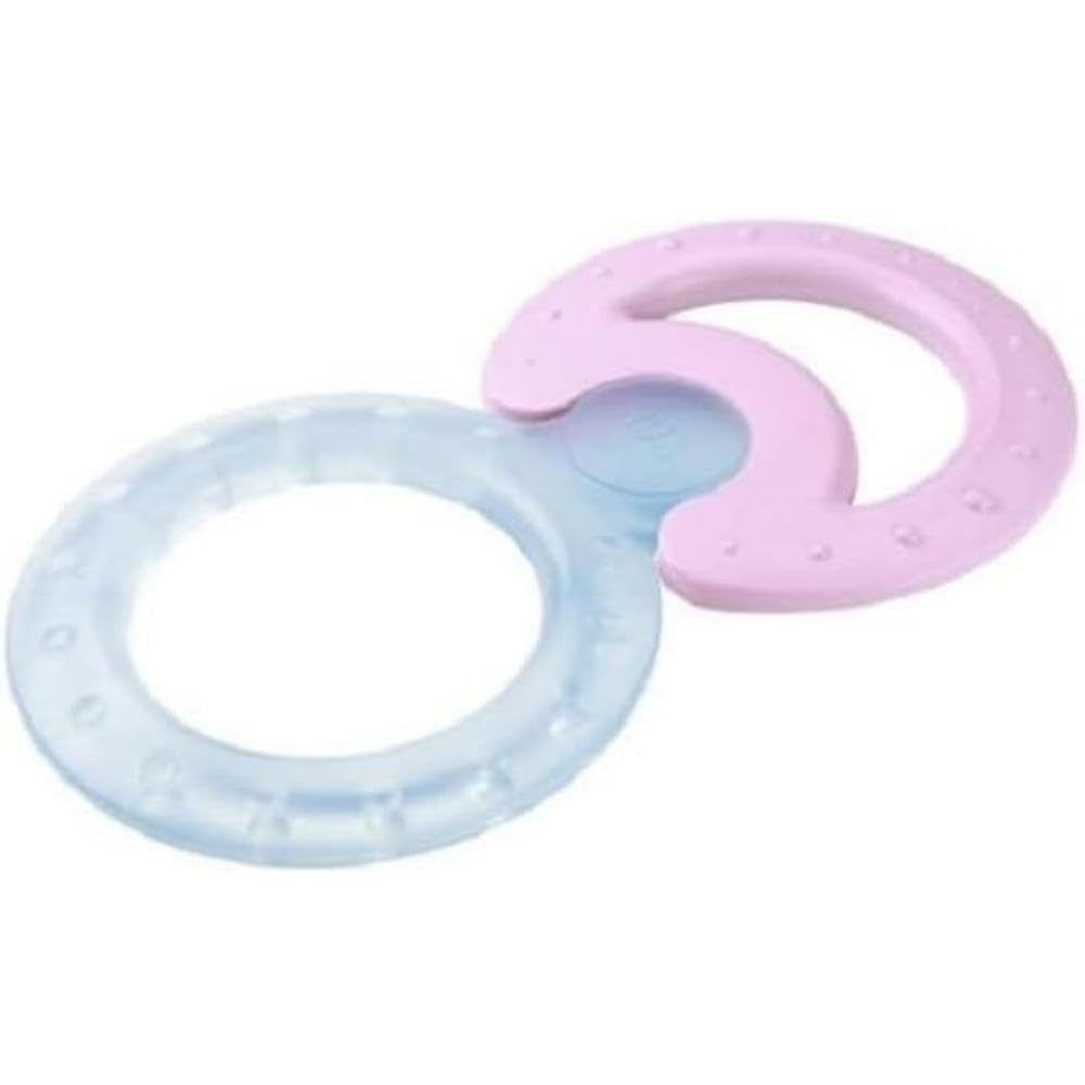 Set inele de dentiție răcoritoare NUK, 2 piese, Classic și Cool, pentru masaj și răcorire, 1 set, fără BPA, culori asortate