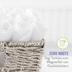 Bambino Mio, șervețele umede reutilizabile pentru bebeluși - Basic - ecologice, fără substanțe chimice, cu două fețe, lavabile, pachet de 10, Cloud - ambalajul poate varia