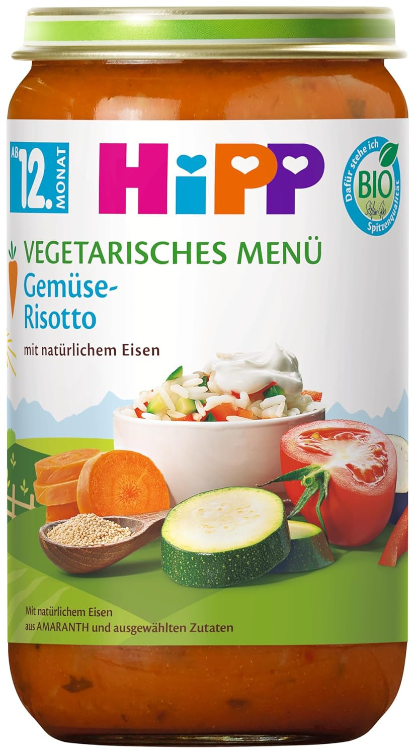 HiPP Mese Organice de la 12 luni Risotto cu Legume, pachet de 6