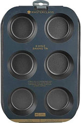 Masterclass 6-Loch-Muffinblech Mit PTFE-, PFOA- Und Bpa-Freiem Antihaftbeschichtung, Robustes 1Mm Dickes Karbonstahlblech, 27 X 18Cm Cupcake-Form Matrite si tavi pentru copt Naty Shop