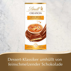 Lindt Schokolade Creation Créme Brûlèe Tafel | Crème Brûlée Füllung Mit Knusprigem Karamell, Umhüllt Von Feinster Vollmilch-Schokolade | Schokoladentafel | Schokoladengeschenk, 150G Naty Shop