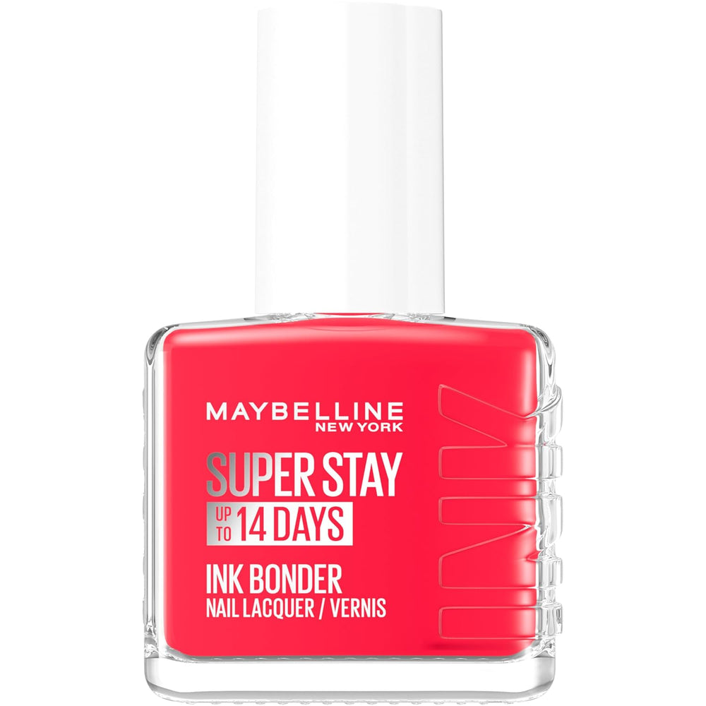 Oja Maybelline New York Super Stay Ink Bonder 490 Hot Salsa – ojă de lungă durată pentru unghii puternice și culoare intensă, 12,3 ml