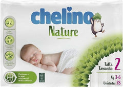 Pañal Chelino Nature, marimea 2, 3 - 6 Kg, 28 scutece Mama si Copilul Naty Shop Talla 2 (Paquete De 28)