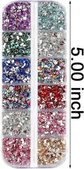 2000Pcs Bunte Strasssteine Nägel Glitzersteine Nail Charms Nailart Edelsteine Nagel Steine Glitzer Steine Nagel Charms Nägel Zubehör Kristalle Diamant Nageldesign Strass Nail Art Rhinestones Nail Gems