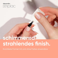 alessandro Striplac UV Top Coat Shimmer - Unghii strălucitoare, rezistente la zgârieturi, până la 15 zile - Poate fi folosit cu sau fără colorant - Tehnologie delicată de îndepărtare - Vegan - Argintiu, Transparent, 6,5 ml