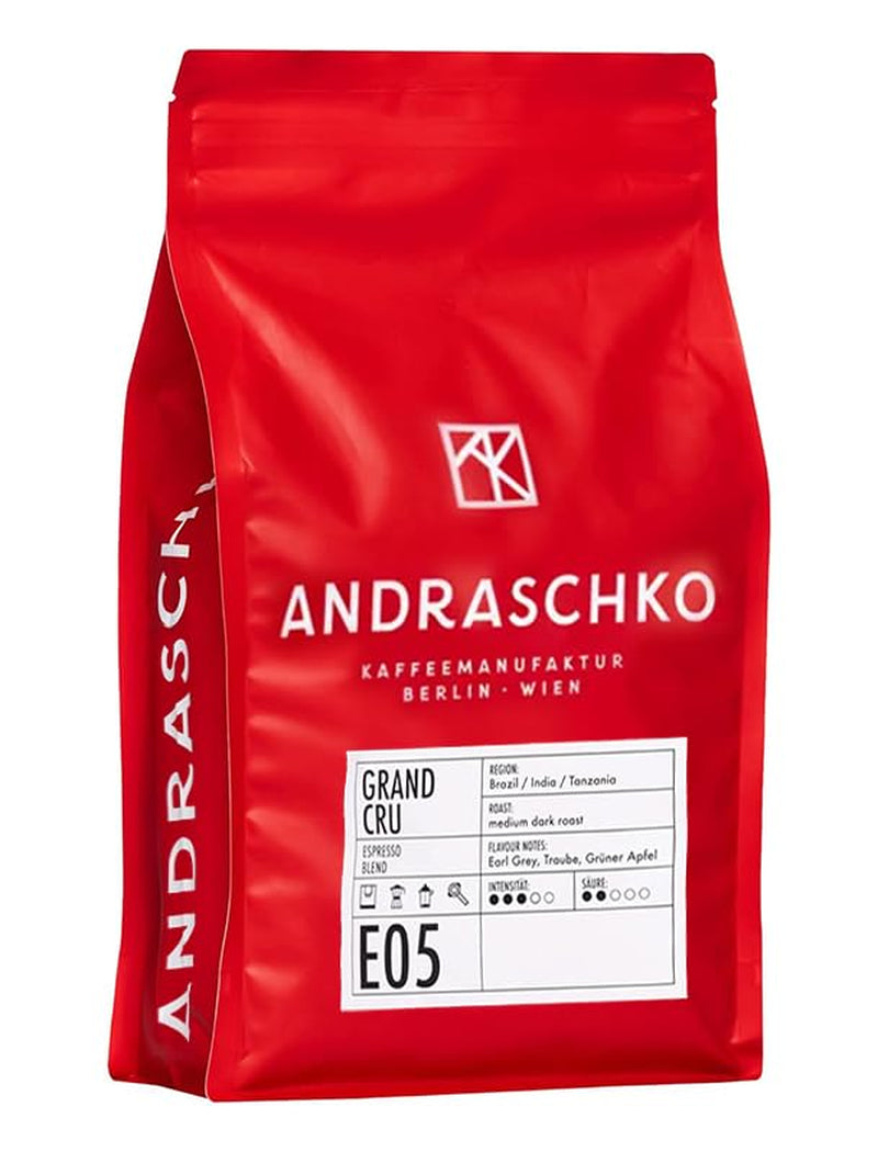 Grand Cru Espresso Blend - 100 % Arabica aus Brasilien, Indien & Tansania - fruchtig & komplex mit Earl Grey, Traube & grünem Apfel - ganze Bohnen - 1kg - frisch geröstet in Berlin