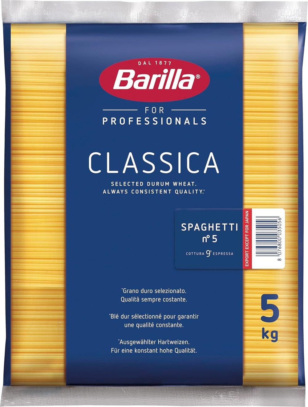 Paste Spaghete din Grâu Dur Barilla nr. 5 – Pachet de 1 (1x5kg)