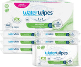 Șervețele umede WaterWipes Sensitive+ Hydrating Boost, șervețele hidratante, 360 bucăți (6 pachete), 3 în 1 curăță, îngrijește, hidratează, 99% apă cu aloe vera, șervețele umede fără parfum pentru bebeluși