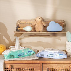 - Șervețele umede Change Water Essential pentru bebeluși x70 - Produs de toaletă din fibre vegetale - Apă ultrapurificată 99% - Igienă de la naștere - Capac resigilabil