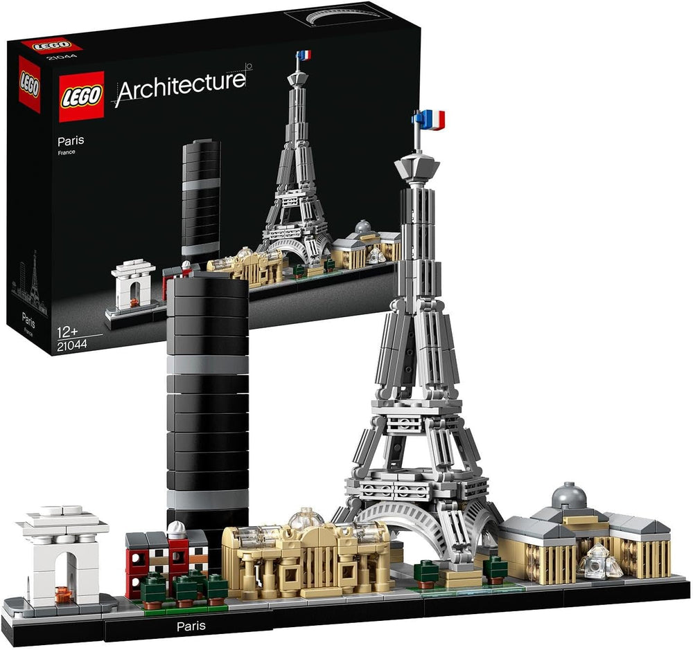 LEGO Arhitectură Paris, Model Kit cu Turnul Eiffel, Champs-Élysées și Louvre Model, Colecția Skyline, Decorațiuni pentru casă și birou, Idei cadou pentru colecționari, bărbați și femei 21044 Seturi de constructie Besuche den LEGO-Store Singur