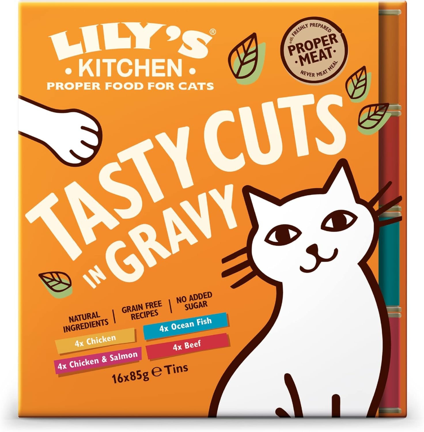 Lily'S Kitchen Hrană umedă naturală pentru pisici adulte, conservată, bucăți savuroase în sos cu pui, rețetă fără cereale (24 X 85G boluri)