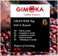 Boabe de cafea Gimoka Gran Bar, bogate și cremoase, 1 kg, pachet de 10, + breloc
