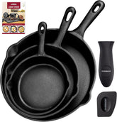 OVERMONT tigaie de grătar din fontă cu mâner Oale si Tigai Naty Shop Rotund Set de 3 piese