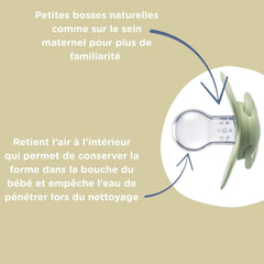 Nuby – Set de 5 tetine și suzete ortodontice din silicon moale | 3 modele pentru zi și noapte | 2 modele care strălucesc în întuneric | Fără BPA | Formă asemănătoare sânilor | Pentru 18-36 de luni