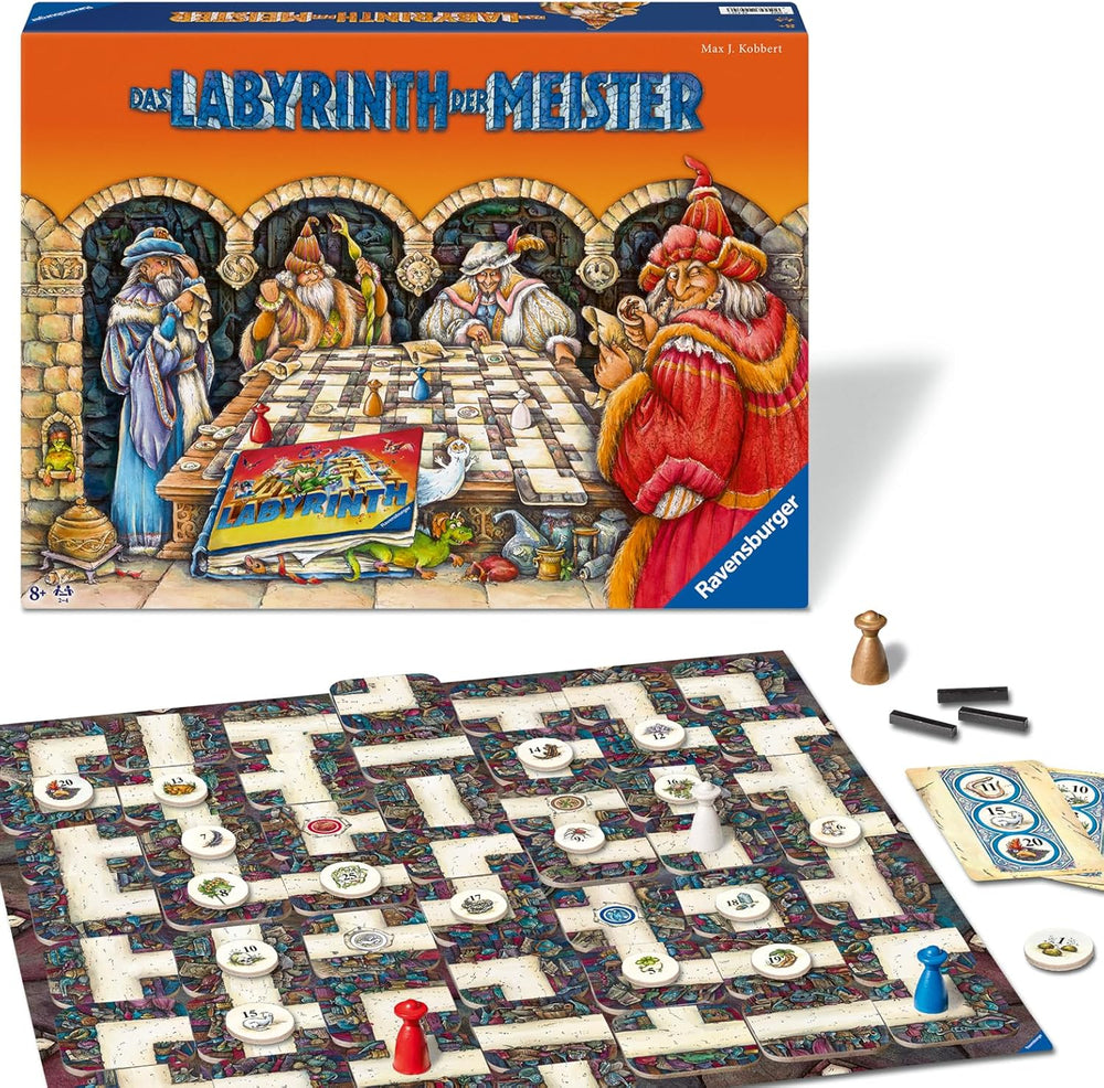 Ravensburger 22474 Labirintul Maeștrilor - Versiunea master a labirintului nebun pentru 2-4 jucători cu vârsta de 9 ani și peste