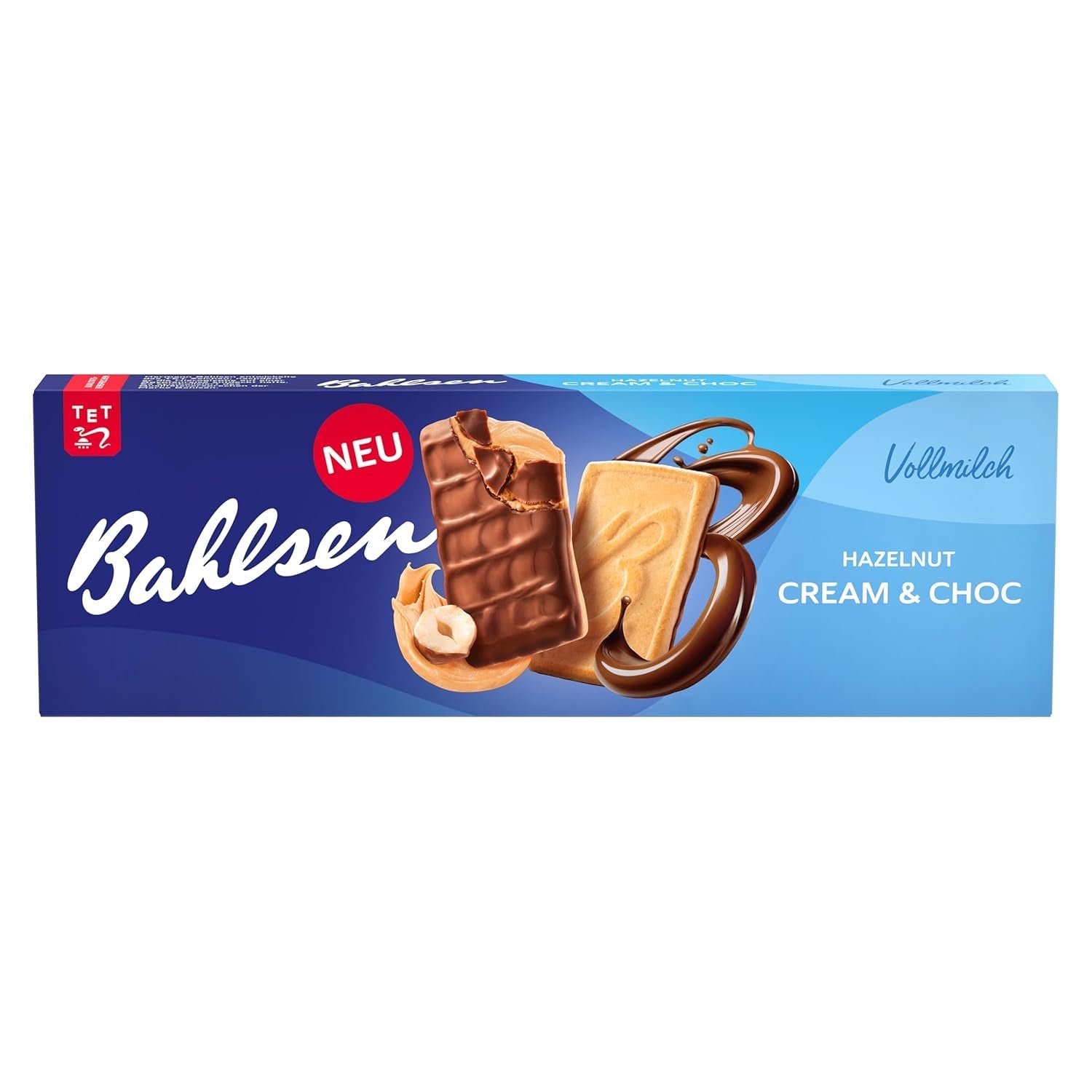 Bahlsen Cremă de alune și ciocolată, 100g, Biscuite crocante cu umplutură de cremă de alune și ciocolată cu lapte (1 x 100g)