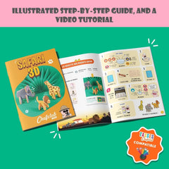 Chefclub Kids - Forme de biscuiți 3D Safari – Creați biscuiți originali cu copiii dumneavoastră – Leu, Elefant, Girafă