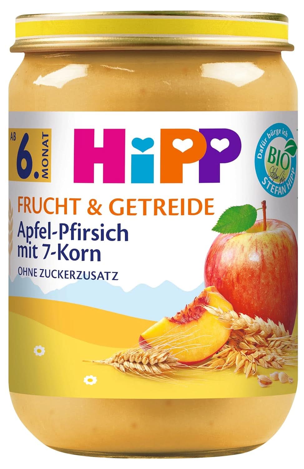 Hipp Pere-Banane cu biscuiți, pachet de 6 (6 X 190 grame) Mama si Copilul Naty Shop 190 grame Mix fructe