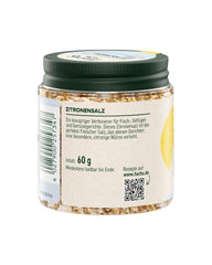 Fuchs Gewürze - Zitronensalz | Toppingsalz mit Pyramidenflocken & Zitrone | Crunchy Verfeinerung für Fisch und Gemüse | Zitronensalz in Premium-Qualität | 60 g im wiederverschließbaren Gewürzglas