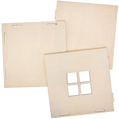 Baker Ross FN255 Kit casă de păpuși mini din lemn - Kit casă de păpuși pentru copii, 1 piesă, kit de lucru manual