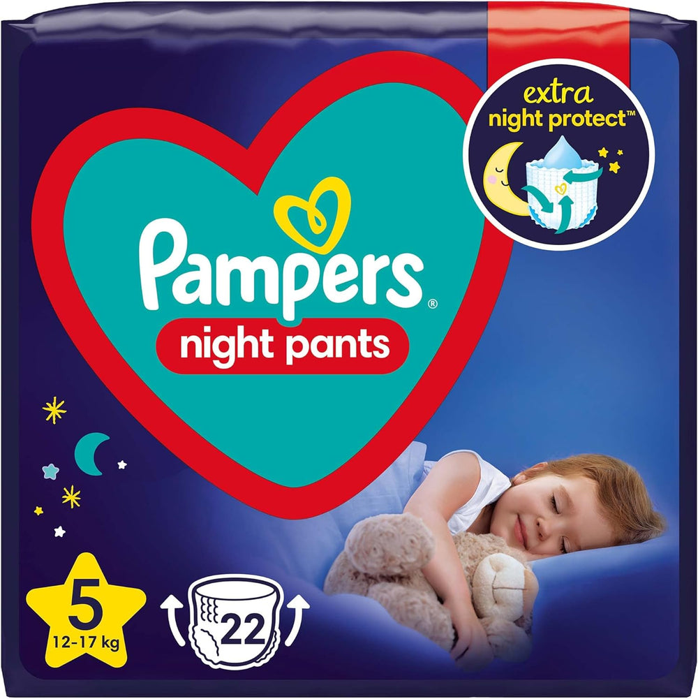 Scutece Pampers (Versiunea Veche), Night Pants, Mărimea 5, 22 bucăți, 12kg-17kg
