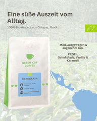 Coffee - Esperanza I 100% Arabica I Kaffeebohnen 250g I Ideal für Moka kanne, Siebträger, Vollautomat, Brühkaffee und French Press mit schokoladig, nussigen Aromen I mittlere Röstung