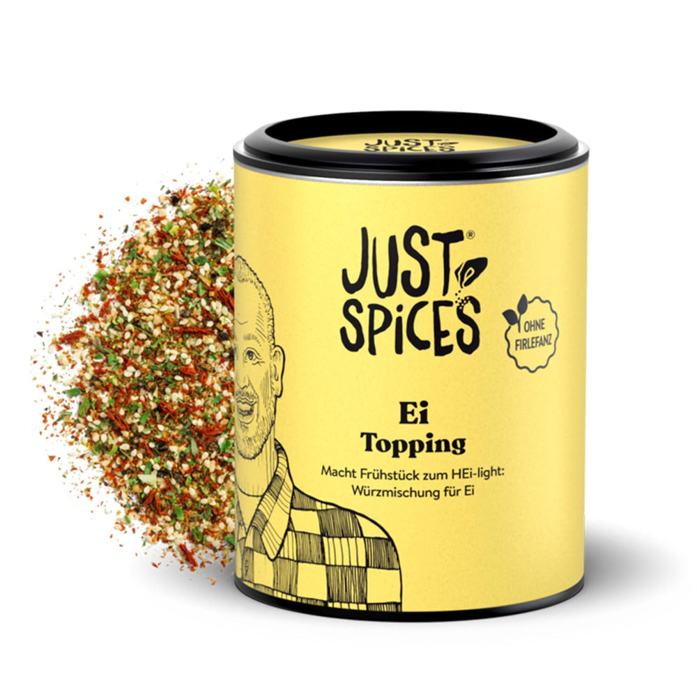 Just Spices Ei Topping I Streue Geschmack auf alle Ei-Speisen vom gekochten Ei bis Spiegelei I Gewürzdose, 55 g