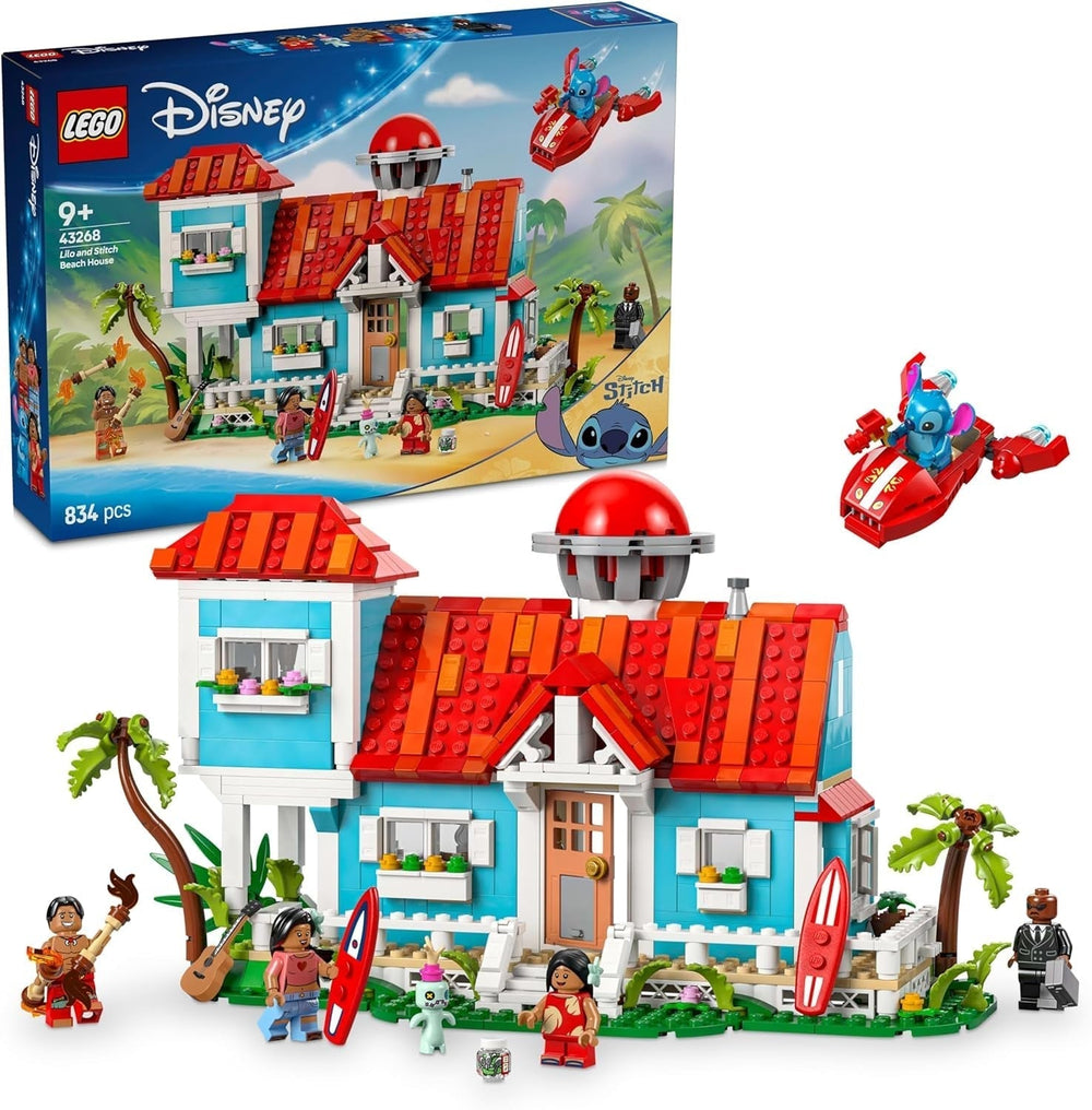 LEGO Ç€ Disney Casa de pe plajă din "Lilo și Stitch" - Jucărie de construit cu 6 camere, observator, navă spațială și 5 minifigurine - cadou de ziua de naștere pentru fete și băieți de 9+ și fani 43268 Seturi de constructie Besuche den LEGO-Store Titlu implicit