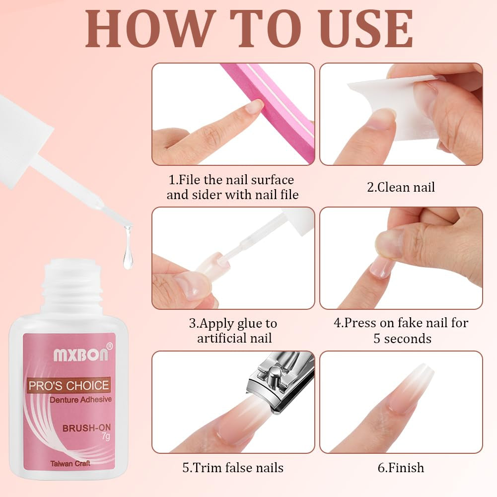 Set de 240 de vârfuri pentru unghii false, unghii false franțuzești pentru lipit, set de unghii franțuzești cu presă, 12 mărimi, unghii false cu lipici pentru femei și bărbați (alb nud mediu migdală)