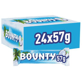 Batoane de ciocolată Bounty, aromă de cocos și ciocolată, 24 de batoane într-un pachet (24 x 57g)