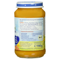 Tocană de linte bio cu couscous (de la 6 luni), 190 g