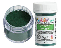 Pudră de colorant alimentar Sugarflair Blossom Tint Dust Verde Pădure - Pudră de colorant alimentar pentru decoruri de tort, pastă de zahăr, fondant, glazură, ciocolată, cremă de unt, macarons și multe altele - 5G