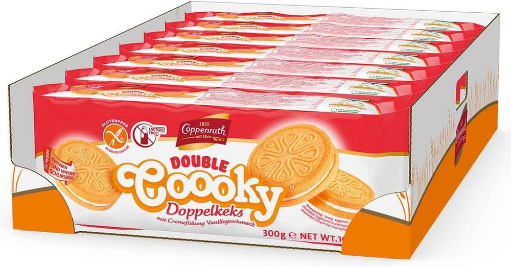Biscuiți dubli Coppenrath cu vanilie, fără gluten și fără lactoză (1 x 300 g)