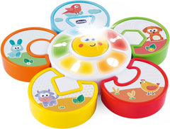 Chicco Talking Farm Jucărie pentru copii bilingvă italiană/engleză cu animale, lumini și sunete, 3 opțiuni de joc, jucărie electronică de învățare - Jucărie pentru copii 1-4 ani Jucarii Bebe Naty Shop Puzzle electronic