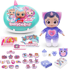 Babycorns Seria 1 de ZURU Păpușă Magică Pisică (Mac) cu Accesorii, Jucărie Surpriză Despachetare pentru Copii, Fete