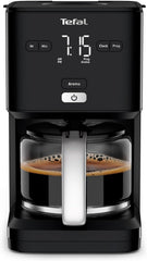 Espressor Tefal Smart'n Light cu temporizator, espressor cu filtru programabil 1,25 l, funcție de aromă pentru o aromă intensă, funcție de menținere la cald, anti-picurare și ușor de curățat, negru