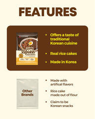 NONGSHIM Rapokki (Jjajang, 400 ml) – mâncare stradală coreeană autentică, ramen și turte de orez, fasole neagră; rapid și ușor de preparat, gata în 4 minute