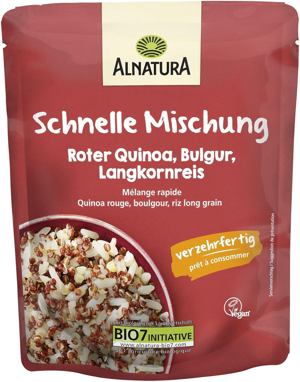 Mix rapid de quinoa roșie, bulgur, orez cu bob lung, 250 g