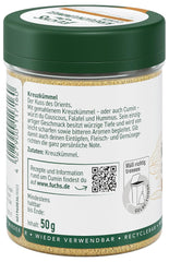 Fuchs Gewürze - Kreuzümmel gemahlen - zum Würzen von Couscous, Hummus und Falafel - natürliche Zutaten - 50 g in wiederverwendbarer, recyclebarer Dose