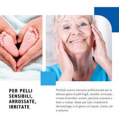 BIODERM Cellusoft – șervețele umede moi, multifuncționale, de unică folosință, din viscoză și poliester – șervețele multifuncționale pentru igiena delicată a pielii sensibile și înroșite a vârstnicilor și copiilor – 30 x 38 cm (50