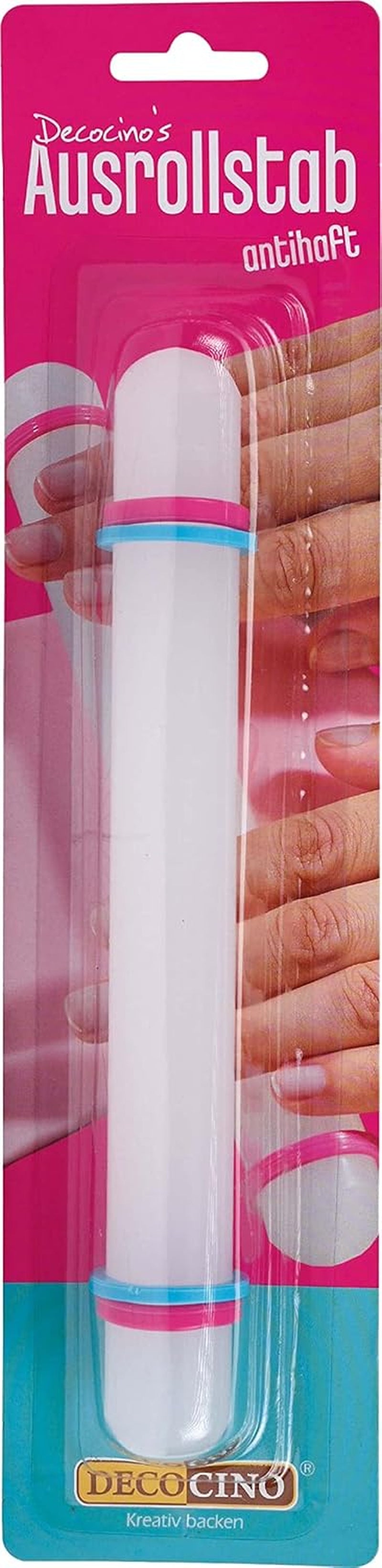 Sucitor DECOCINO – 3 bucăți, lungime aprox. 23 cm – cu strat antiaderent, potrivit ca rolă de patiserie pentru întinderea marțipanului, pastei de flori și fondantului.
