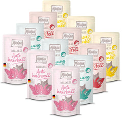 MjAMjAM – Hrană umedă premium pentru pisici - Pachet Wellness Vită, pachet de 12 (12 x 125g), fără cereale cu carne suplimentară
