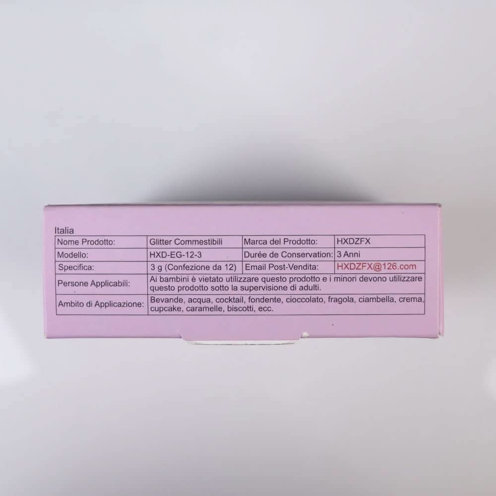 Set glitter comestibil, pudra, 3 grame per culoare Naty Shop